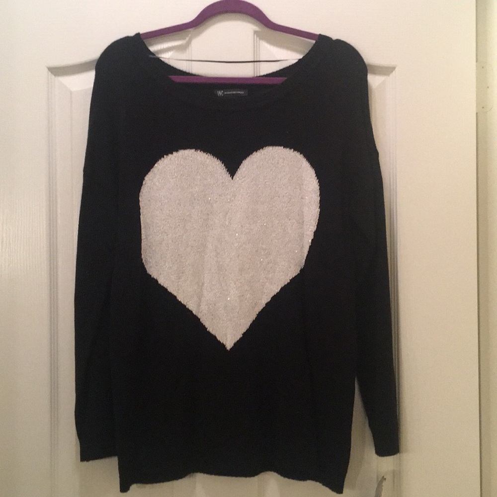 INC International Concepts Heart Sweater - Size L
